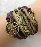 Infinity Brown Music Believe Tree Bracelet