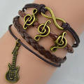 Infinity Bracelets brown Music Guitar