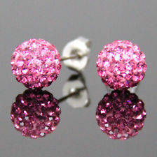Stainless steel Pink Shamballa Studs