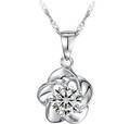Austrian Crystal White Gold Plated Flower Necklace
