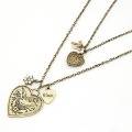Vintage Bronze Double Heart Necklace