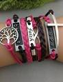 Infinity Bracelet 8 bands Pink and Black faith Hope believe