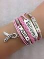 Infinity Bracelet pink believe faith cancer awareness