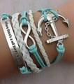 Infinity Bracelet Blue and white 'Where theres a will theres a way'