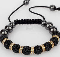 BRAND NEW Shamballa Black and gold with hermatite beads Bracelet