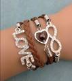 Infinity Bracelet Brown Glitter Love