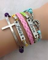 Infinity Bracelet brown faith Love Cross