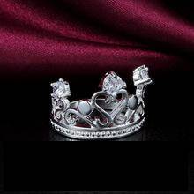 beautiful 925 sterling silver plated crown design size  8 ring 925 stamped