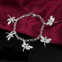 925 sterling silver plated Dragonfly charms Bracelet