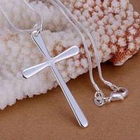 925 sterling silver plated cross necklace