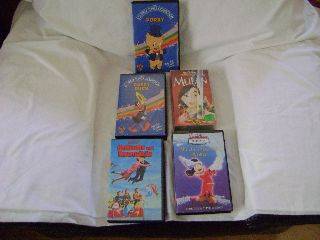 5 Disney/Cartoon Videos including "Mulan" & "Bedknobs and Broomsticks"