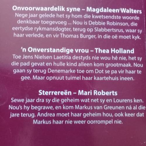 Romanza 3 Boeke in 1 Sagteband - Afrikaans