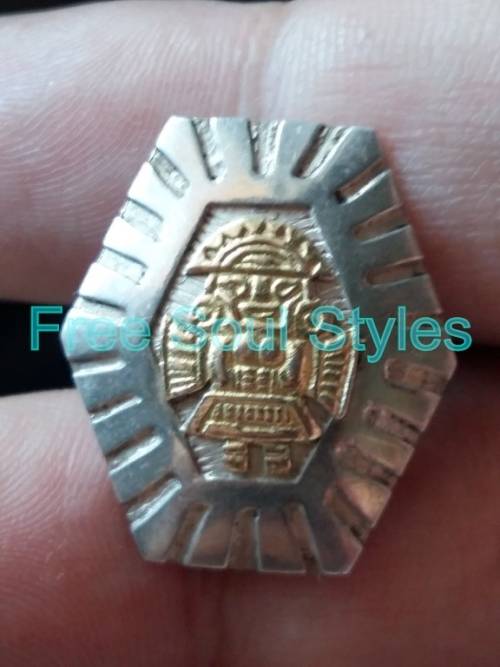 Beautiful Antique Peruvian .925 Silver and 18k Gold Cufflinks