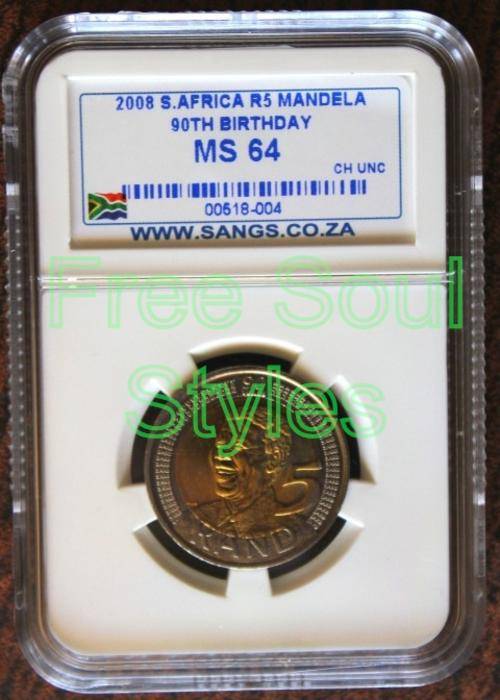 2008 Mandela 90th Birthday R5 SANGS Graded MS 64