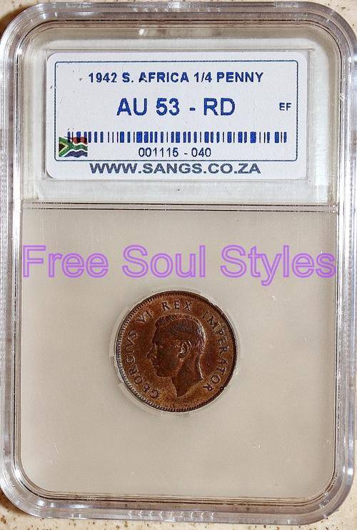 1942 1/4 Penny SANGS Graded AU 53 RD