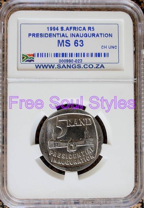 1994 R5 Inauguration Coin SANGS Graded MS 63
