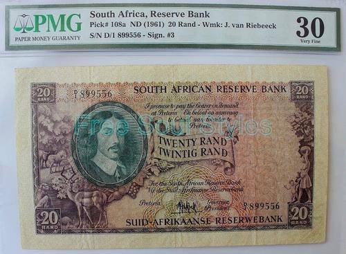 1961 De Kock R20 Note PMG Graded VF 30