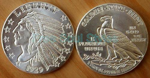 USA 1OZ .999AG Indian Head Silver Rounds
