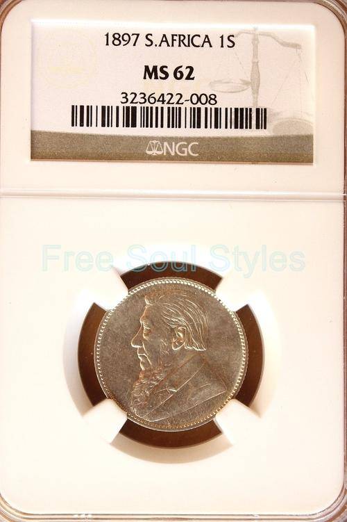 1897 ZAR 1 Shilling NGC Graded MS 62 - Catalogue Value R3 700.00