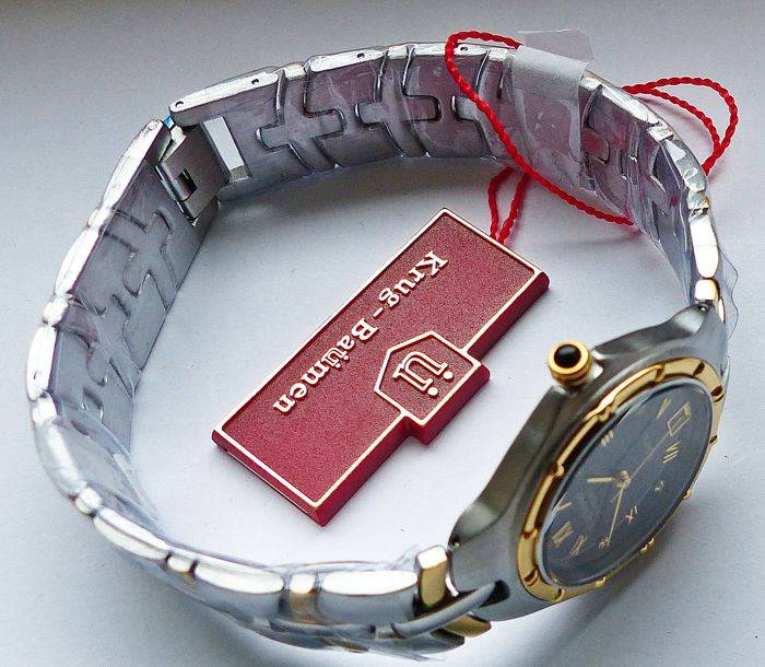 R1 AUCTION - RETAIL: R10,097 Krug Baumen LADIES Regatta 4X Genuine Diamond Black Dial Two Tone Watch