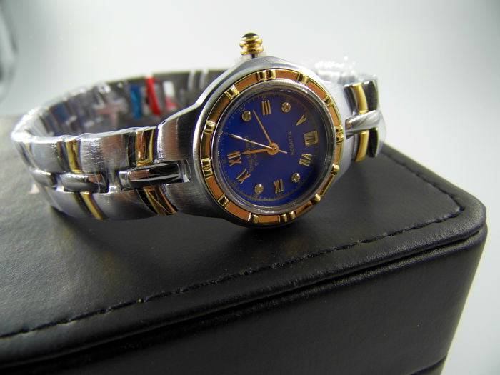 NEW RRP £605 Krug Baumen 2615DL LADIES Regatta 4X Genuine Diamond Blue Dial Two Tone Watch