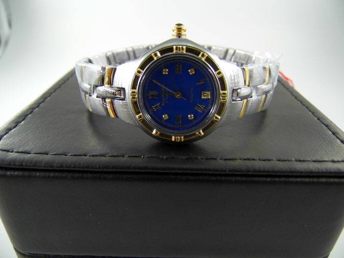 NEW RRP £605 Krug Baumen 2615DL LADIES Regatta 4X Genuine Diamond Blue Dial Two Tone Watch