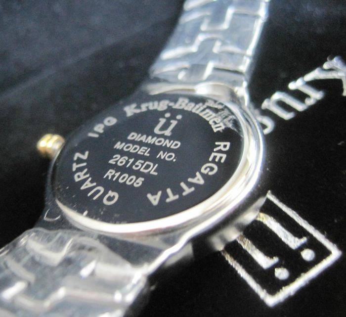 NEW RRP £605 Krug Baumen 2615DL LADIES Regatta 4X Genuine Diamond Blue Dial Two Tone Watch