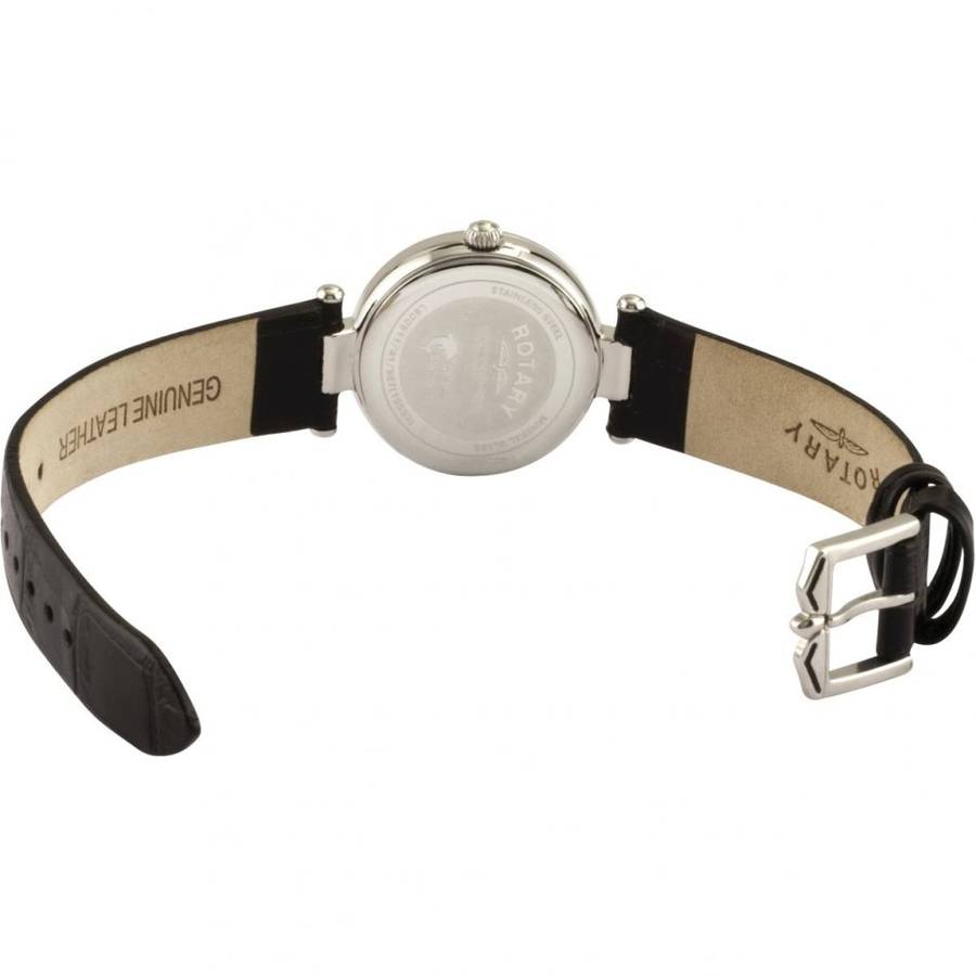 Rotary Ladies Classic Mother Of Pearl Leather Strap Steel Watch