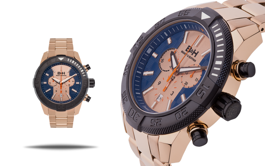 Brandt & Hoffman 47mm SWISS Gentleman's Chronograph Butler Men Watch /RETAILS @ $1,665.00 ( R19,675)