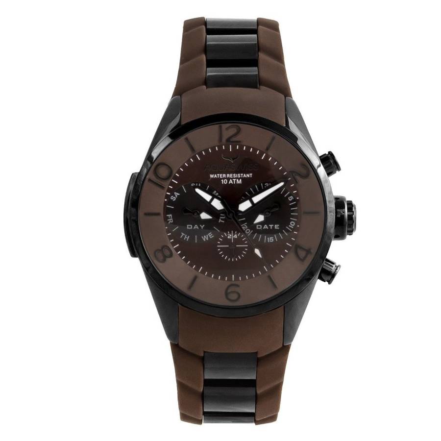 **Brand New**Aquaswiss Unisex Trax 5H Stainless Steel Brown Swiss Made Watch Retail: $1000 /R13,000