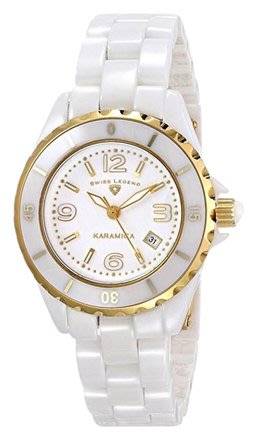 Retail: R8,830.00 Swiss Legend Women's 23K Gold PL Karamica Analog Display Swiss Quartz White Watch