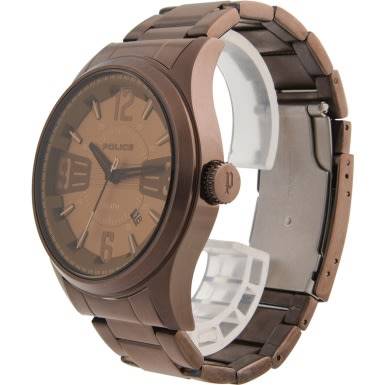 POLICE MEN'S 45MM STAINLESS STEEL BAND IP STEEL CASE QUARTZ WATCH