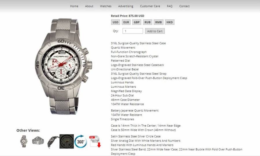 @ R12,821.77 Morphic M17 Series MPH1701 Men's Chronograph Silver Bracelet Watch w/ Date
