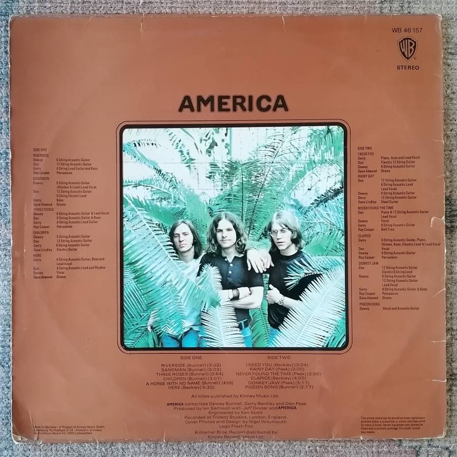 America (self-titled) LP/Album (Dutch import) VG+/VG