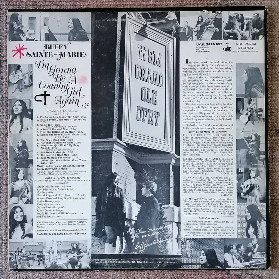 Buffy Sainte-Marie - I`m Gonna Be a Country Girl Again LP/Album (1968 US import) VG+/VG