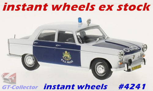 Peugeot 404 1968 BSA Police Rhodesia SpecialC NEWinBlister FREE delivery #4241 instant wheels