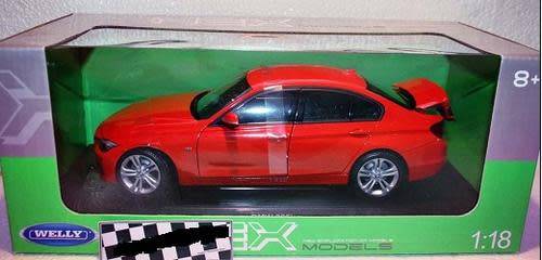 BMW 335i Saloon 2014 red 1/18 Welly NEW+boxed  #8528 instant wheels