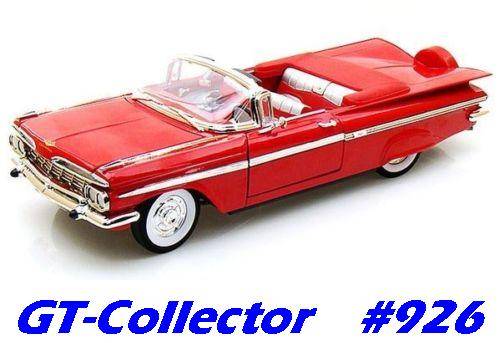 1:18 Chevrolet Impala convertible 1959 red Road Signature, NEW, gtee FREE ins post delivery #926