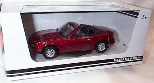 Mazda MX-5 (Miata) 1989 burgundy Motormax 1:24 NEW+boxed  #2219 instant wheels
