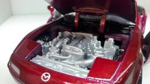 Mazda MX-5 (Miata) 1989 burgundy Motormax 1:24 NEW+boxed  #2219 instant wheels