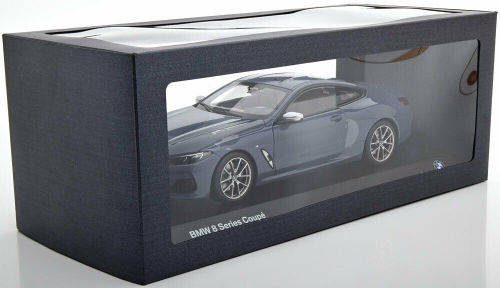 BMW 850i M coupe 2018 blue-grey Norev 1/18 NEW+boxed  #8957 instant wheels