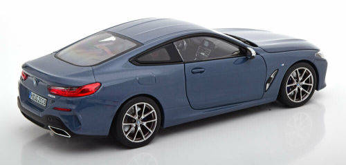 BMW 850i M coupe 2018 blue-grey Norev 1/18 NEW+boxed  #8957 instant wheels