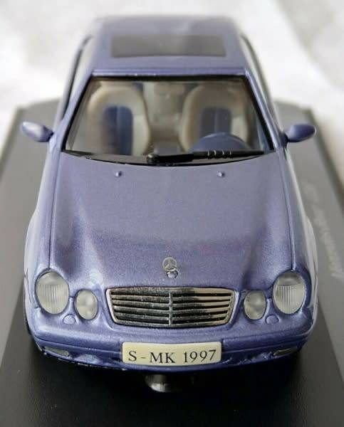 Mercedes-Benz CLK Coupe (C208) 1998 blue 1/43 Herpa NEW+boxed  #4157 instant wheels