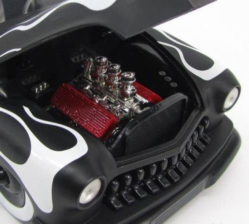 Ford Mercury 1951 matte-black/white flames 1:18 Jada NEW+boxed  #8001 instant wheels