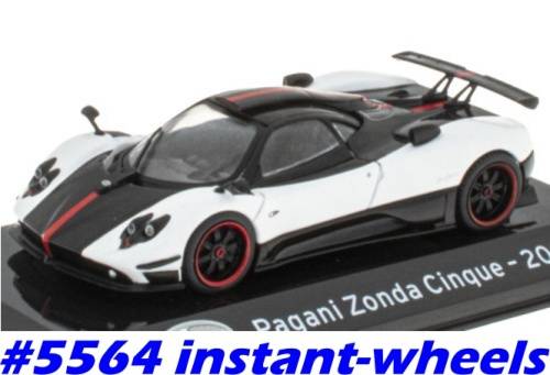 Pagani Zonda Cinque 2009 white+black 1/43 IXO NEW+boxed FREE SA door-Delivery #5564 instant wheels