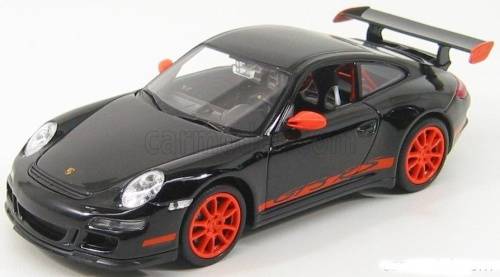Porsche 911 (997) GT3 RS 2007 black+orange 1:24 Welly NEW+boxed  #2338 instant wheels