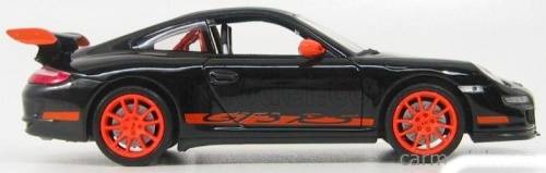 Porsche 911 (997) GT3 RS 2007 black+orange 1:24 Welly NEW+boxed  #2338 instant wheels