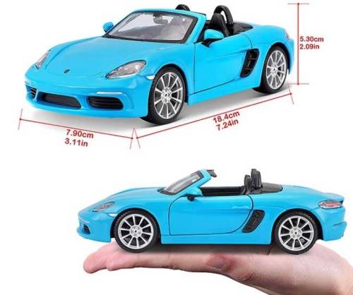 Porsche 718 Boxster (982) 2016 light-blue 1:24 Bburago NEW+boxed  #2341 instant wheels