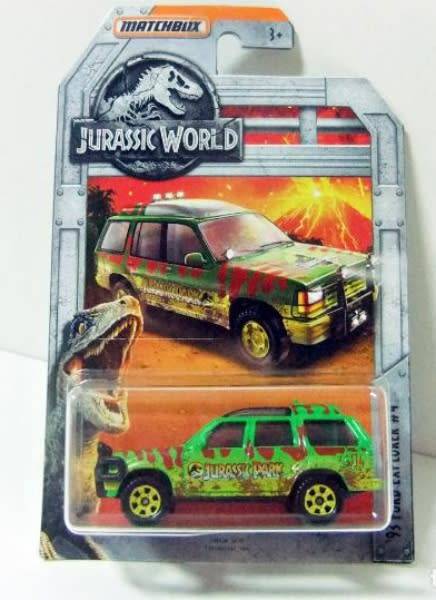 Jurassic World `93 Ford Explorer 4 -rare- green 1:64 Matchbox NEWinBlister *6411 instant wheels