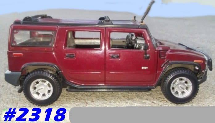 Hummer H2 SUV 2009 dk.red 1/27 (18cm length) Maisto NEW+reblistered  #2318 instant wheels